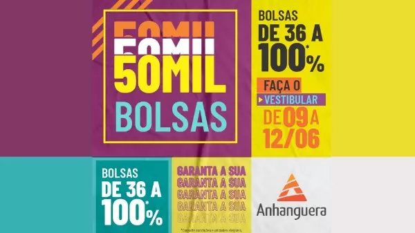 Vestibular Anhanguera oferece bolsas de até 100% para estudo na faculdade