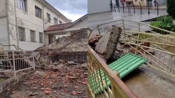 Temporal derruba muro de escola que será local de votação