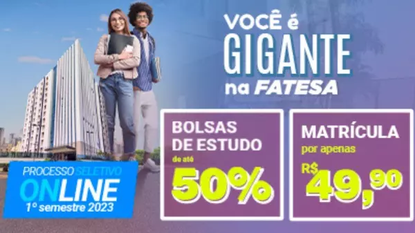 FATESA 2023 processo seletivo online FATESA