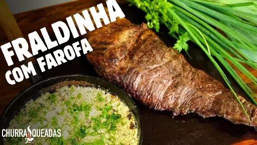 Farofa picante à Brasileira acompanhada de uma fraldinha