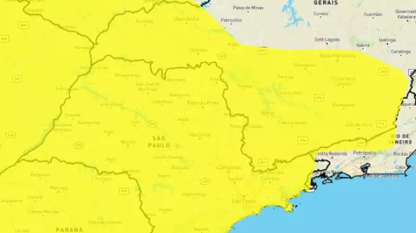 Inmet alerta para risco de temporais no Sul de Minas