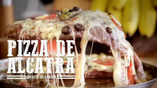 Pizza de Alcatra e Sorvete de Banana no Mini Peppe