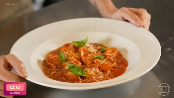 Tortelli recheado com berinjela: Veja como fazer receita do Mais Você